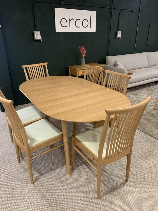 Ercol Teramo small extending dining table with 4 x Teramo chairs Display